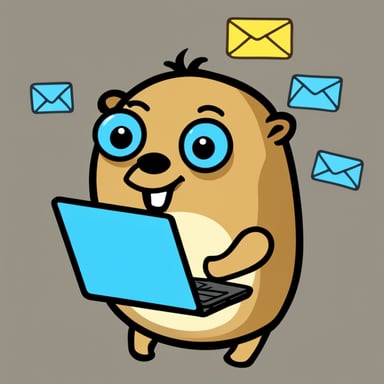 Go Blue Gopher managing email efficiently.