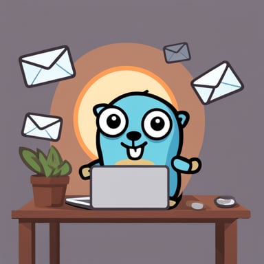 Go Blue Gopher managing email efficiently.