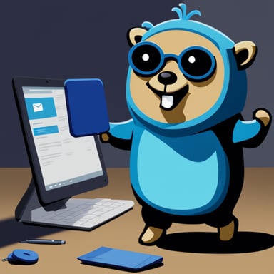 Go Blue Gopher managing email efficiently.