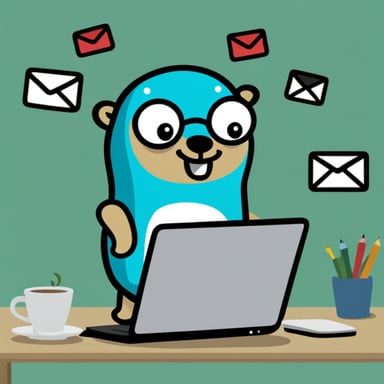 Go Blue Gopher managing email efficiently.