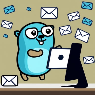Go Blue Gopher managing email efficiently.