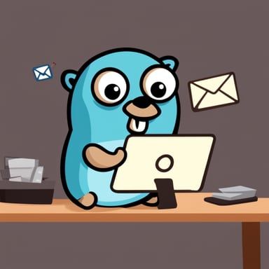 Go Blue Gopher managing email efficiently.