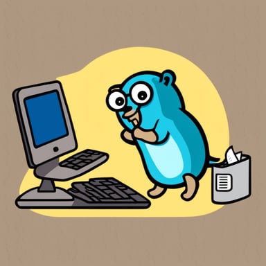 Go Blue Gopher managing email efficiently.
