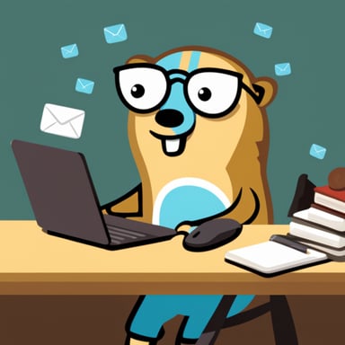 Go Blue Gopher managing email efficiently.