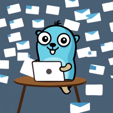 Go Blue Gopher managing email efficiently.