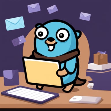 Go Blue Gopher managing email efficiently.