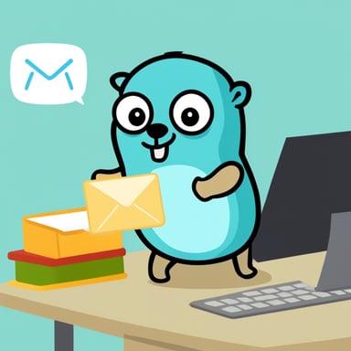 Go Blue Gopher managing email efficiently.