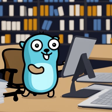 Go Blue Gopher managing email efficiently.