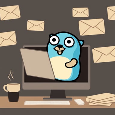 Go Blue Gopher managing email efficiently.