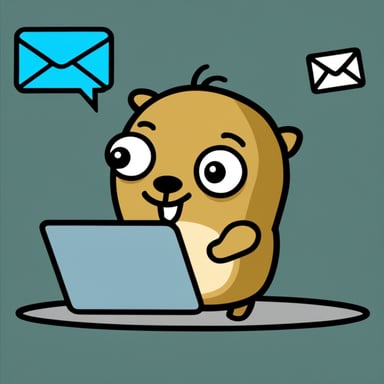 Go Blue Gopher managing email efficiently.