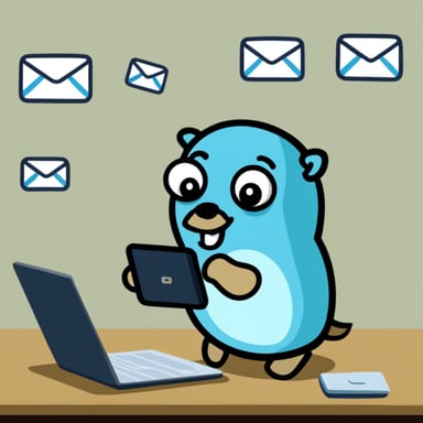 Go Blue Gopher managing email efficiently.