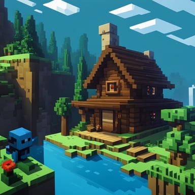 In an adventure Minecraft-like world, Go Blue Gopher takes on the role of a wizard, embarking on quests, casting spells, and exploring vast, pixelated landscapes filled with mysterious creatures and treasures.