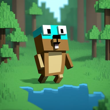 Go Blue Gopher in a Minecraft movie