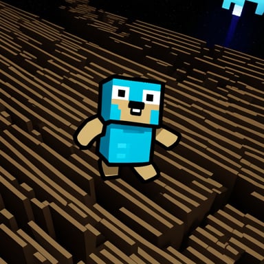 Go Blue Gopher in a Minecraft movie