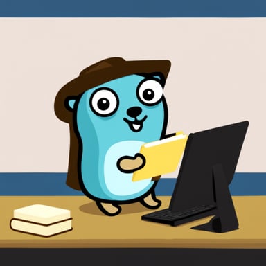 Go Blue Gopher writing a blog