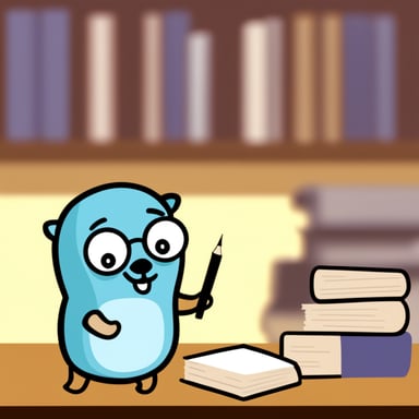 Go Blue Gopher writing a blog