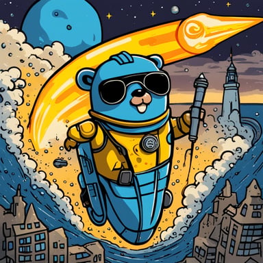 Ride a rocket, go blue gopher!