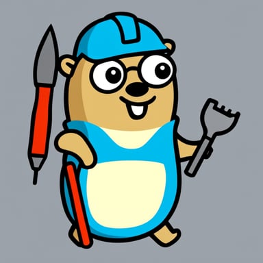 go blue gopher as engineering gopher with a screwdriver