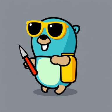 go blue gopher as engineering gopher with a screwdriver