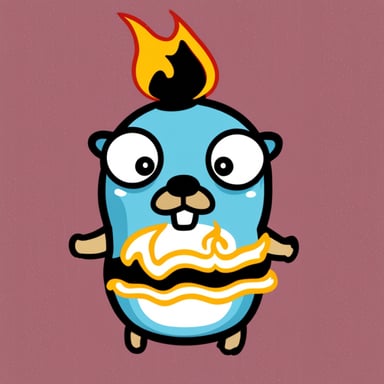 Go Blue Gopher on fire