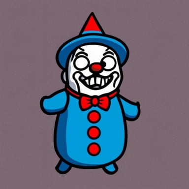 Go Blue Gopher as a scary horror clown.