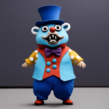 Go Blue Gopher as a scary horror clown.