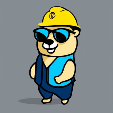 Go Blue Gopher with hacker glasses wearing a traffic vest.