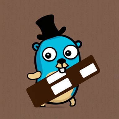 Go Blue Gopher with a censored black bar above his eyes.