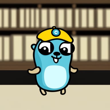 Go Blue Gopher with a censored black bar above his eyes.