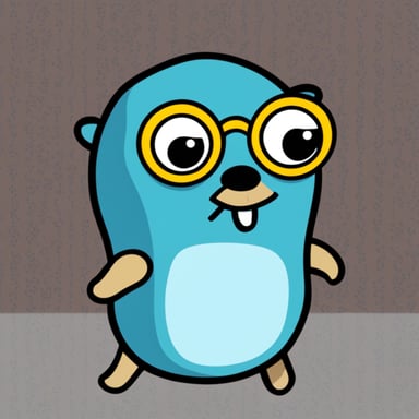 Go Blue Gopher with a censored black bar above his eyes.