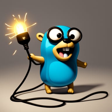 Go Blue Gopher trying to connect to big energized, sparking, and lighting wires.