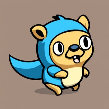 Go Blue Gopher, designed in 2D, features the default body color with an angry expression. It's seen programming at a desktop, distinctively sporting 4 Naruto-style Kyuubi tails against a default background.