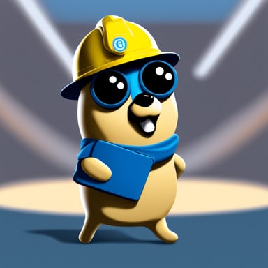 Create a go blue gopher mascot with a security hat.