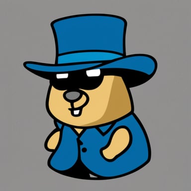 Create a go blue gopher mascot with a security hat.