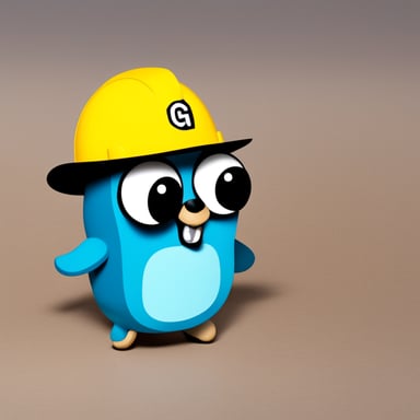 Create a go blue gopher mascot with a security hat.