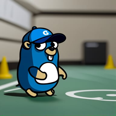 Design a security hat for Go Blue Gopher with the text FL on it.