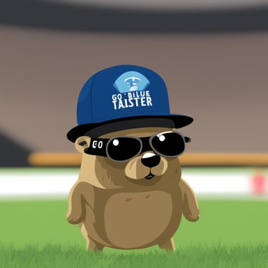 Design a security hat for Go Blue Gopher with the text FL on it.