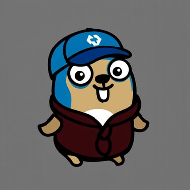 Go Blue Gopher wearing the Terraform logo as a hat.