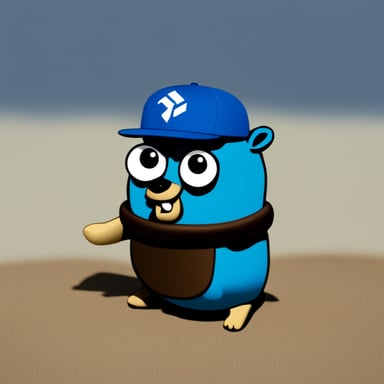 Go Blue Gopher wearing the Terraform logo as a hat.