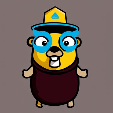 Go Blue Gopher wearing the Terraform logo as a hat.