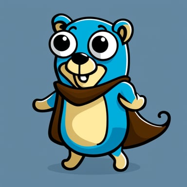 Go blue gopher is a unique character, half gopher half weasel.