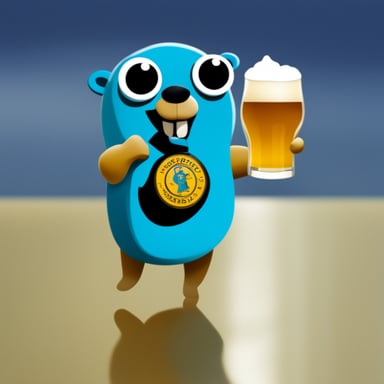 Go Blue Gopher with beer