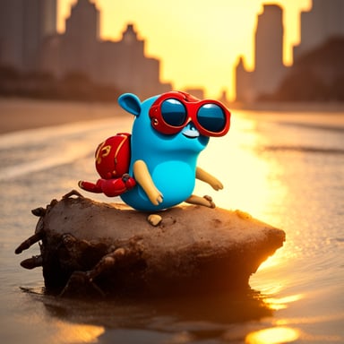 Go Blue Gopher riding a crab.
