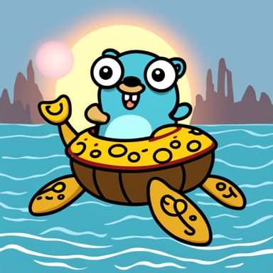 Go Blue Gopher riding a crab.