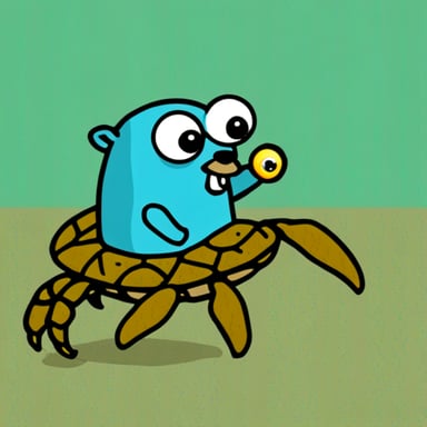 Go Blue Gopher riding a crab.