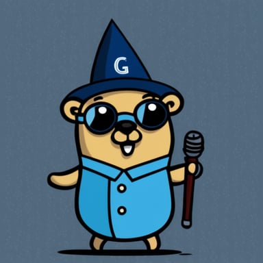 Go Blue Gopher as a 2D gopher, comic style, orchestra director.