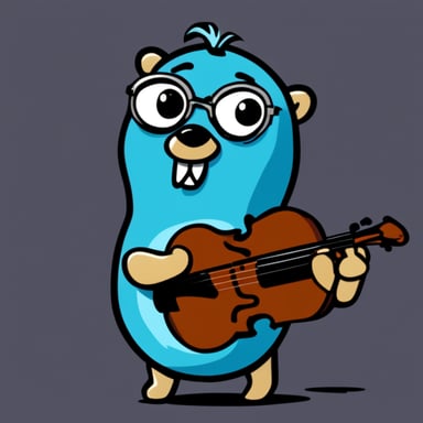 Go Blue Gopher as a 2D gopher, comic style, orchestra director.