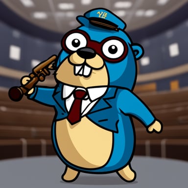 Go Blue Gopher as a 2D gopher, comic style, orchestra director.