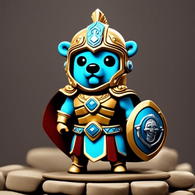 Go Blue Gopher developer, styled as a Titan warrior from mythology with a Roman helmet.