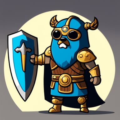 Go Blue Gopher developer, styled as a Titan warrior from mythology with a Roman helmet.